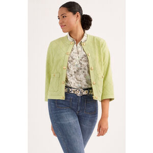 CAbi Tea Cake Topper #6679 Key Lime Green Jacket Size L EUC SOLD OUT!